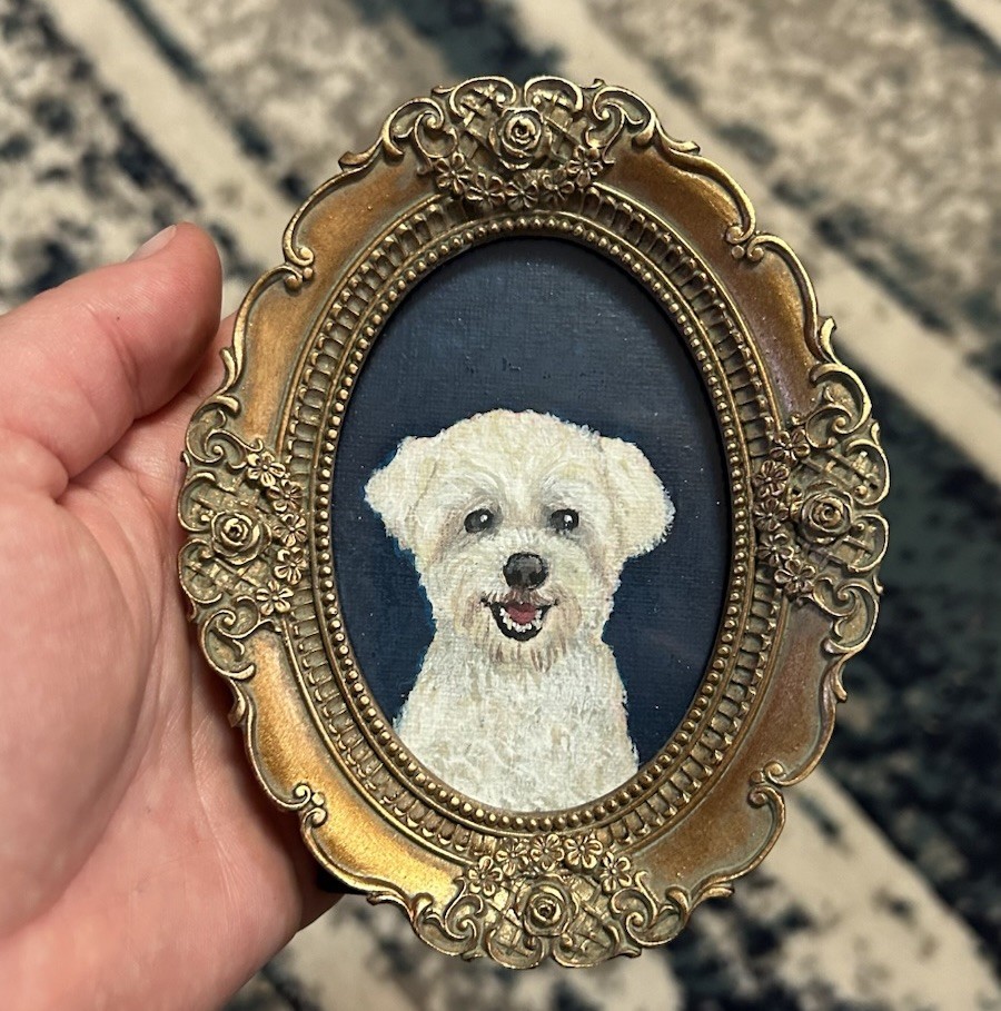 Custom Original Pet Portrait Cat Dog in 3”x 4″ Memorial Painting Process Videos