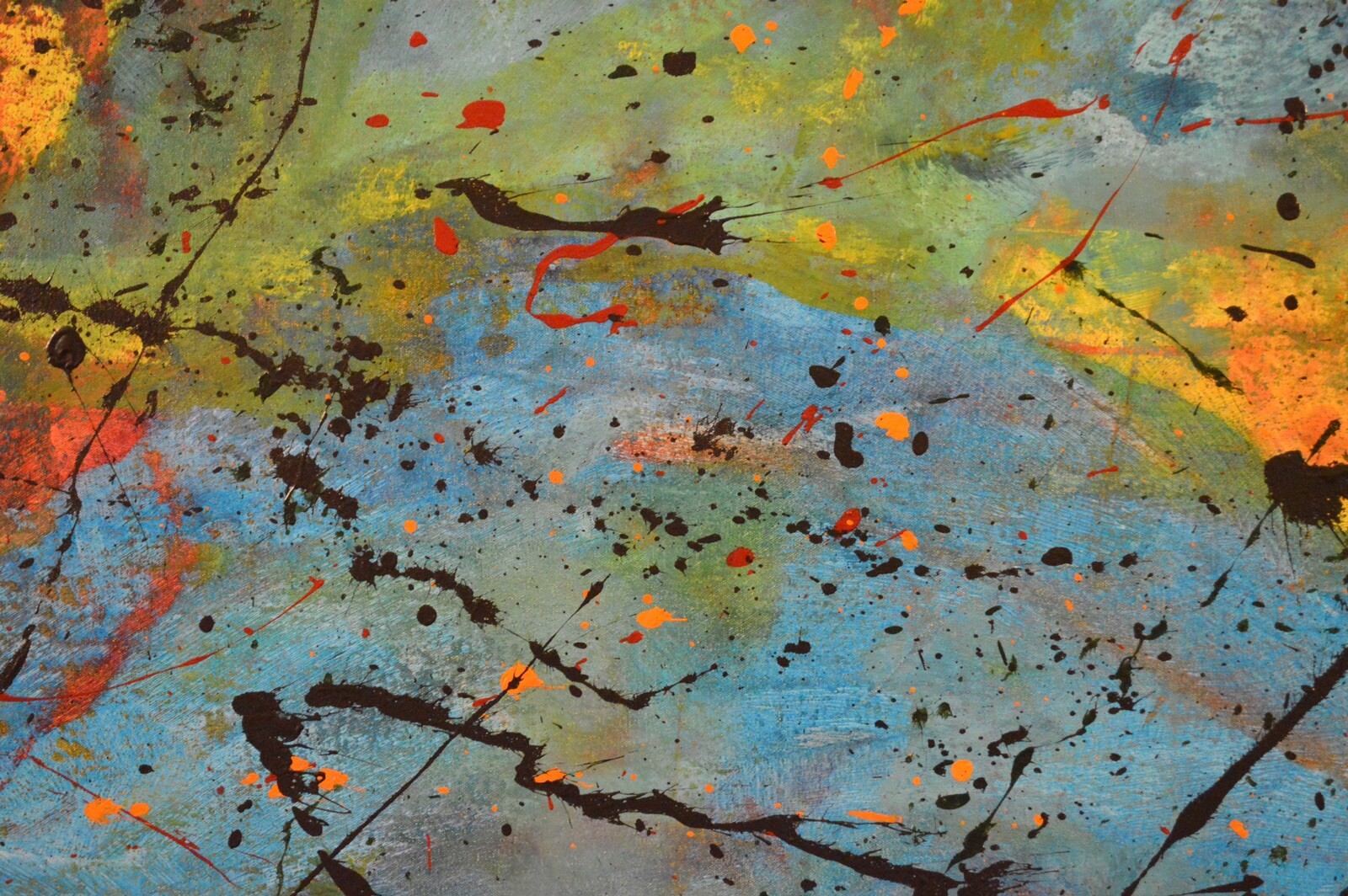 Pollock/Richter style￼ Professional Painting 81” X 62”(6ft 9in)Abstract Modern