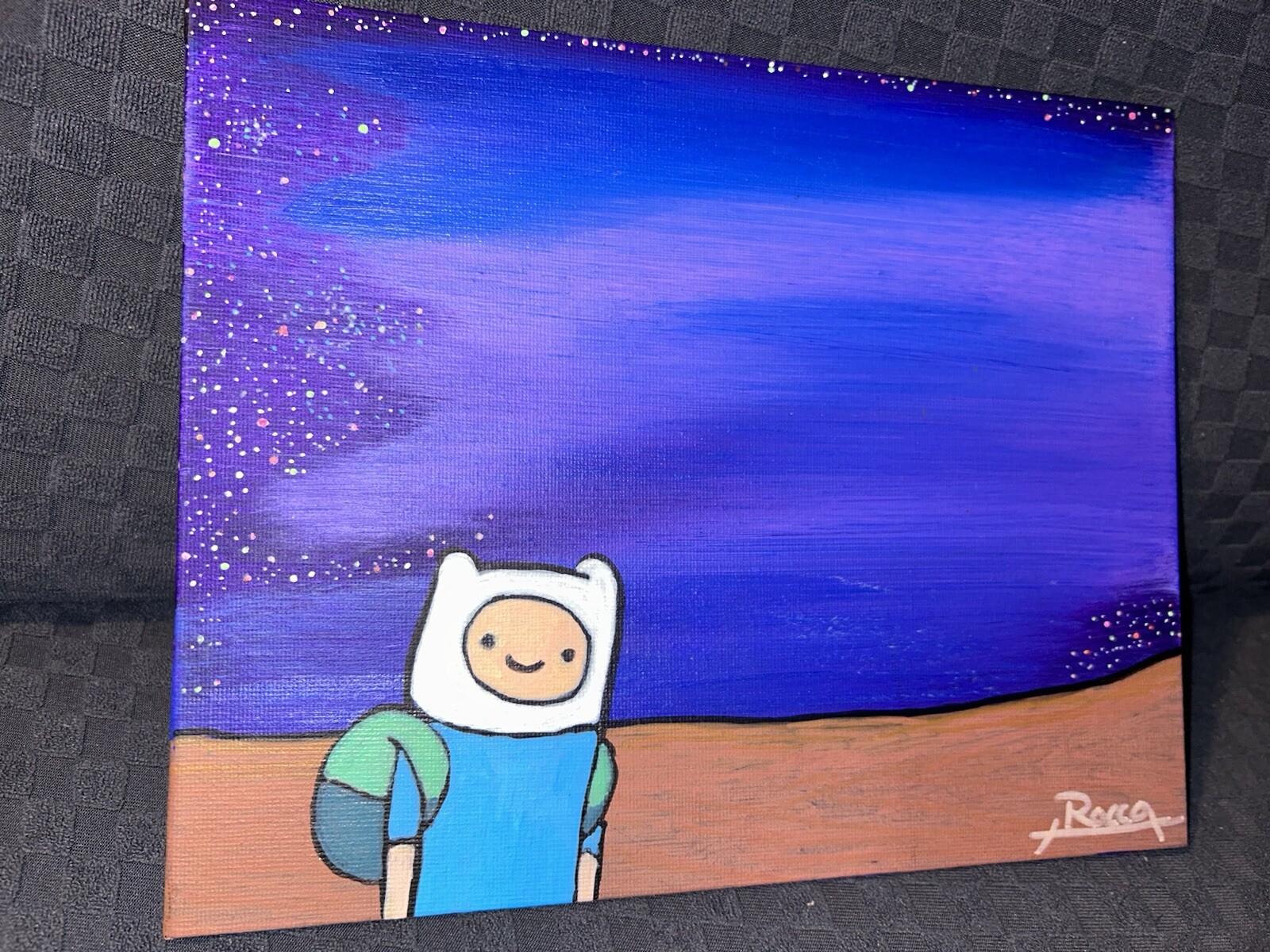 Original Minimalist 8”x10” Canvas Board Adventure Time Fan Art Finn