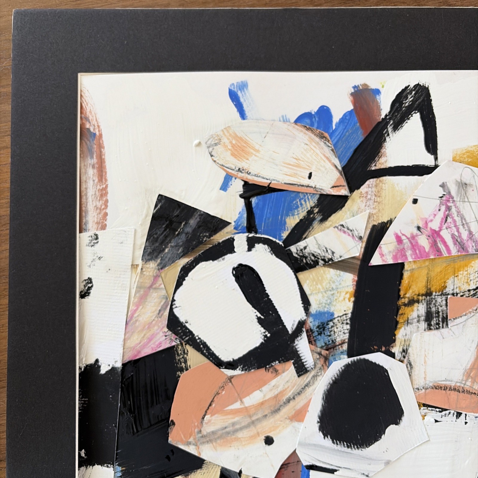 Beto Mejia Original Modernist Abstract Expressionist Art Painting Collage