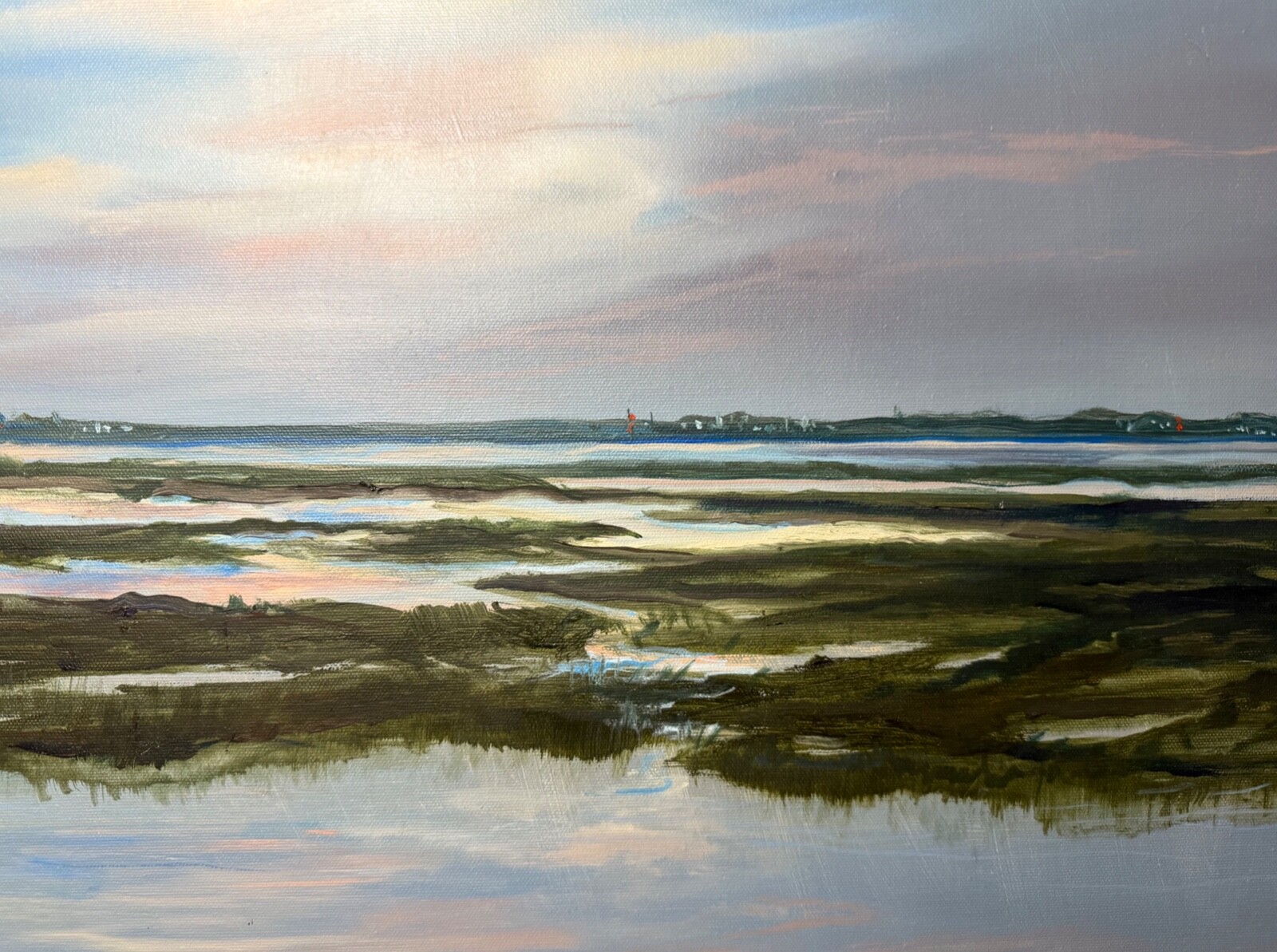 Large Original Louise Ramsay Jersey Marsh oil painting sea landscape on canvas
