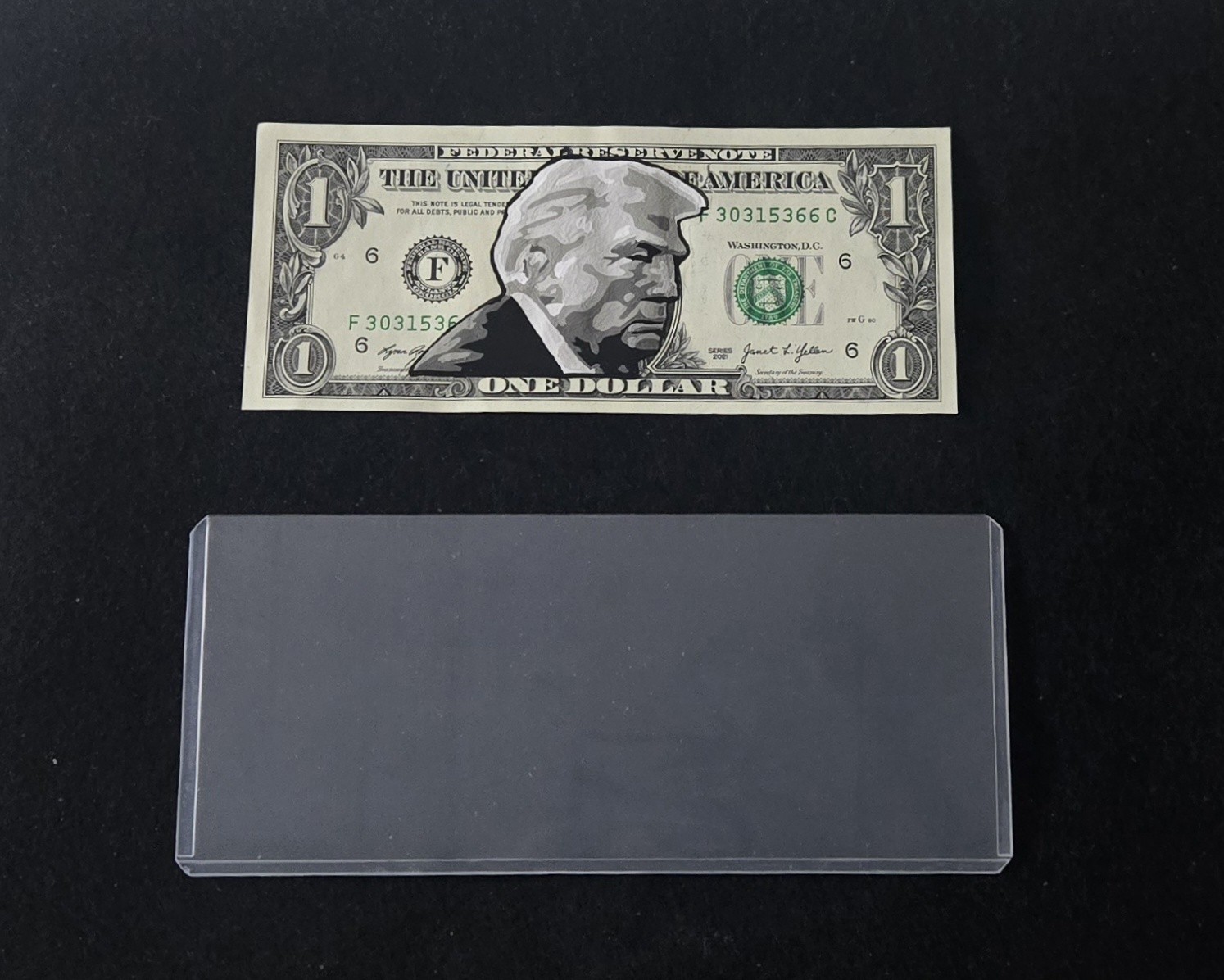 DONALDTRUMP. POTUS. Hand Painted. New Bank Note. Real USD Dollar Bill. COA