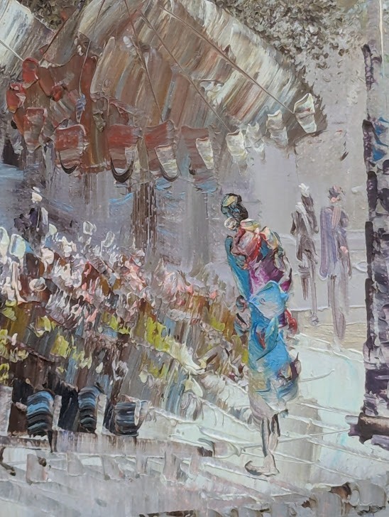 Caroline C. Burnett Moulin Rouge Rare Angle Palette Knife Oil Painting!!