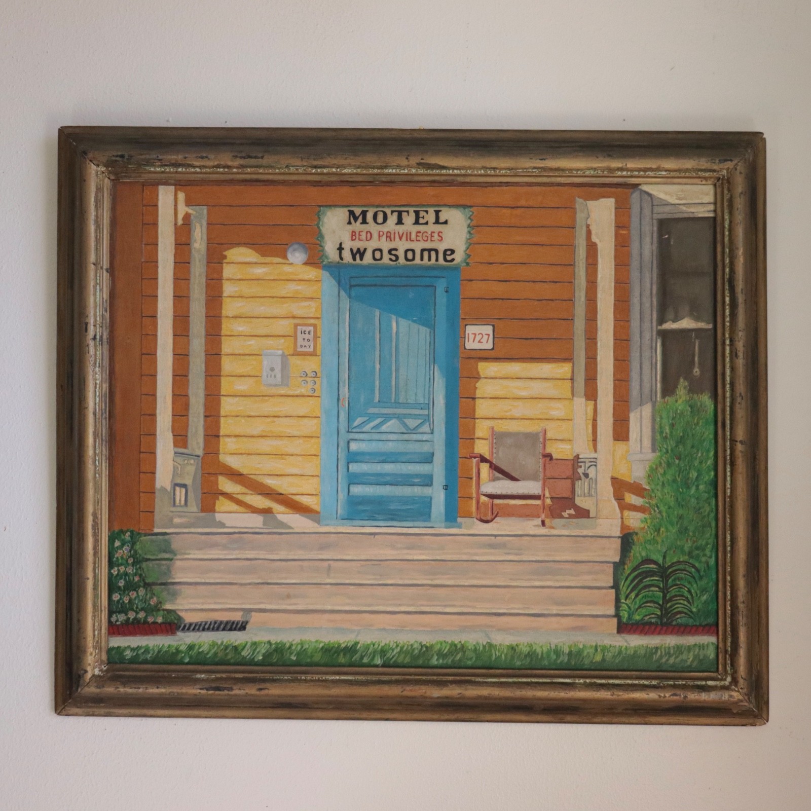 1950s Primitivism Painting Motel Naive Folk Art Modern Style of Streeter Blair