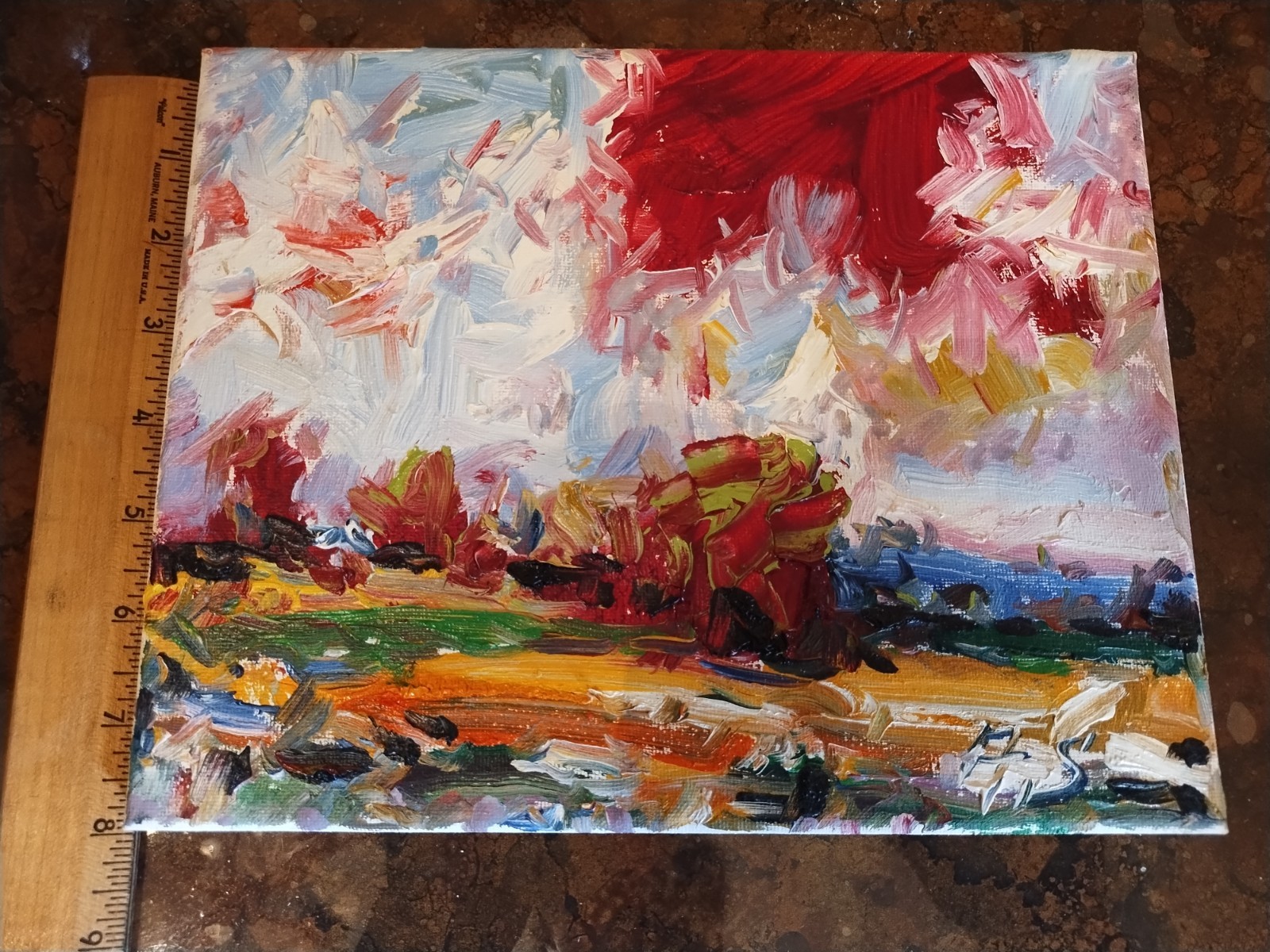 Original textured artwork Oil Painting Landscape art