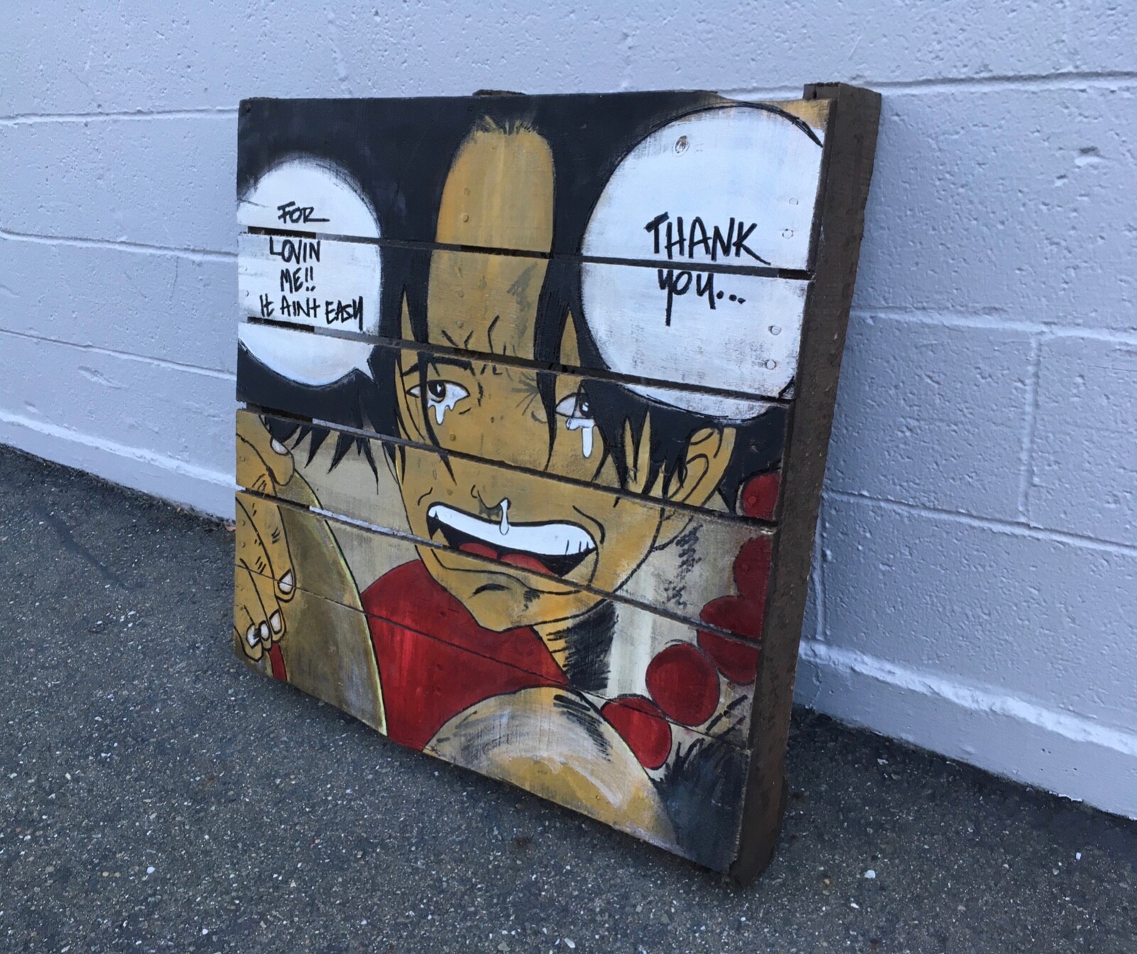 Large Original Street Artwork Painting Painted on a Shipping Pallet