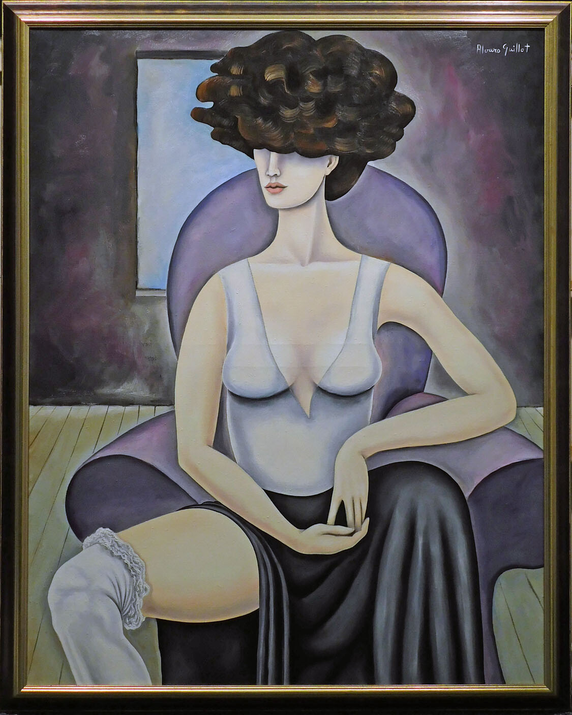 Alvaro Guillot «Old Mary» Original Oil painting on Canvas Hand Signed stretched