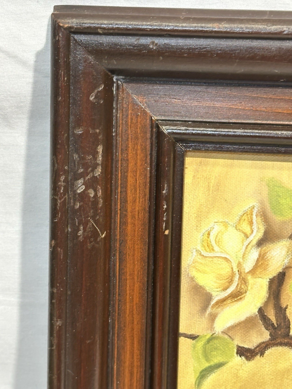 A Pair Of Signed Oil Paintings, Framed, Sweet Birds And Yellow Roses 12” X 14”