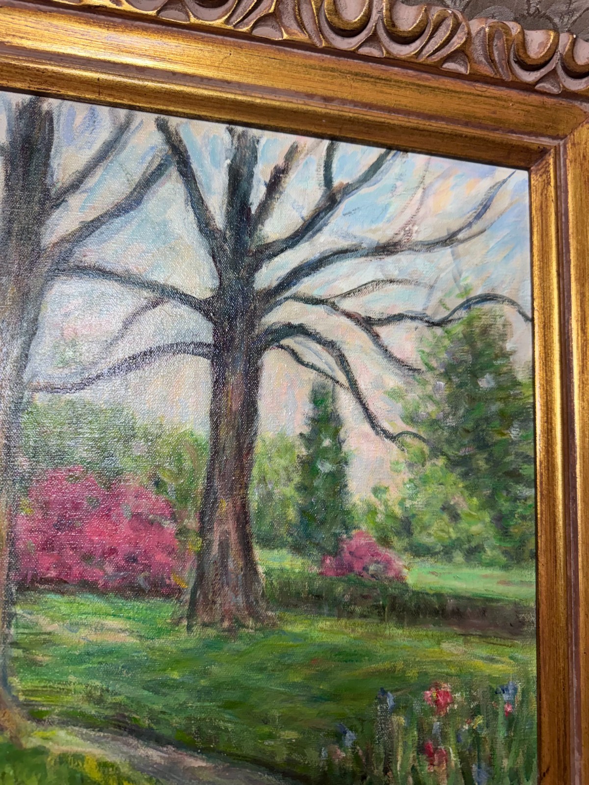 Richard A Schmueckle (1903 – 1988) «Park Landscape Scene»- Oil Painting – Framed
