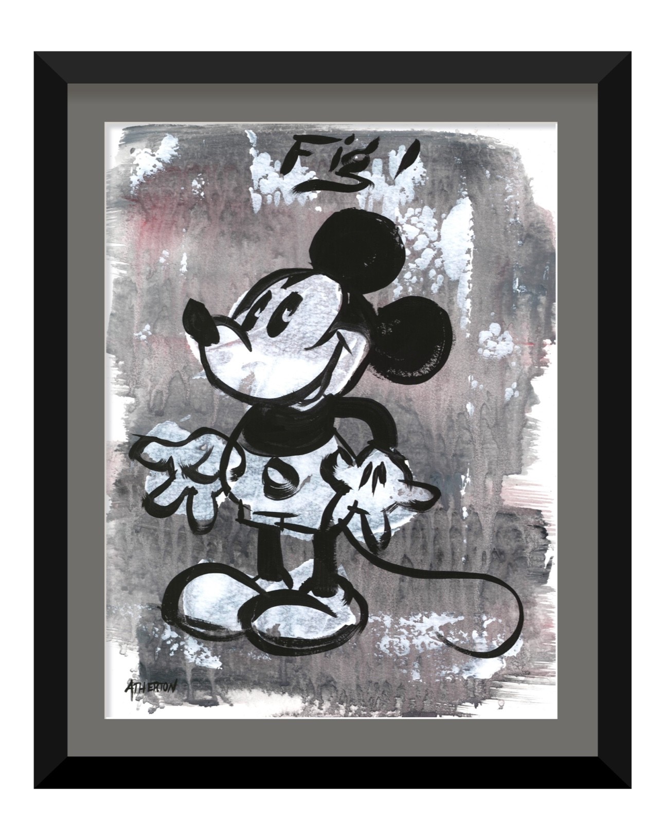 Atherton 9×12 Original Pop Art Original Mouse Painting «Fig. 1 Mickey 3» signed