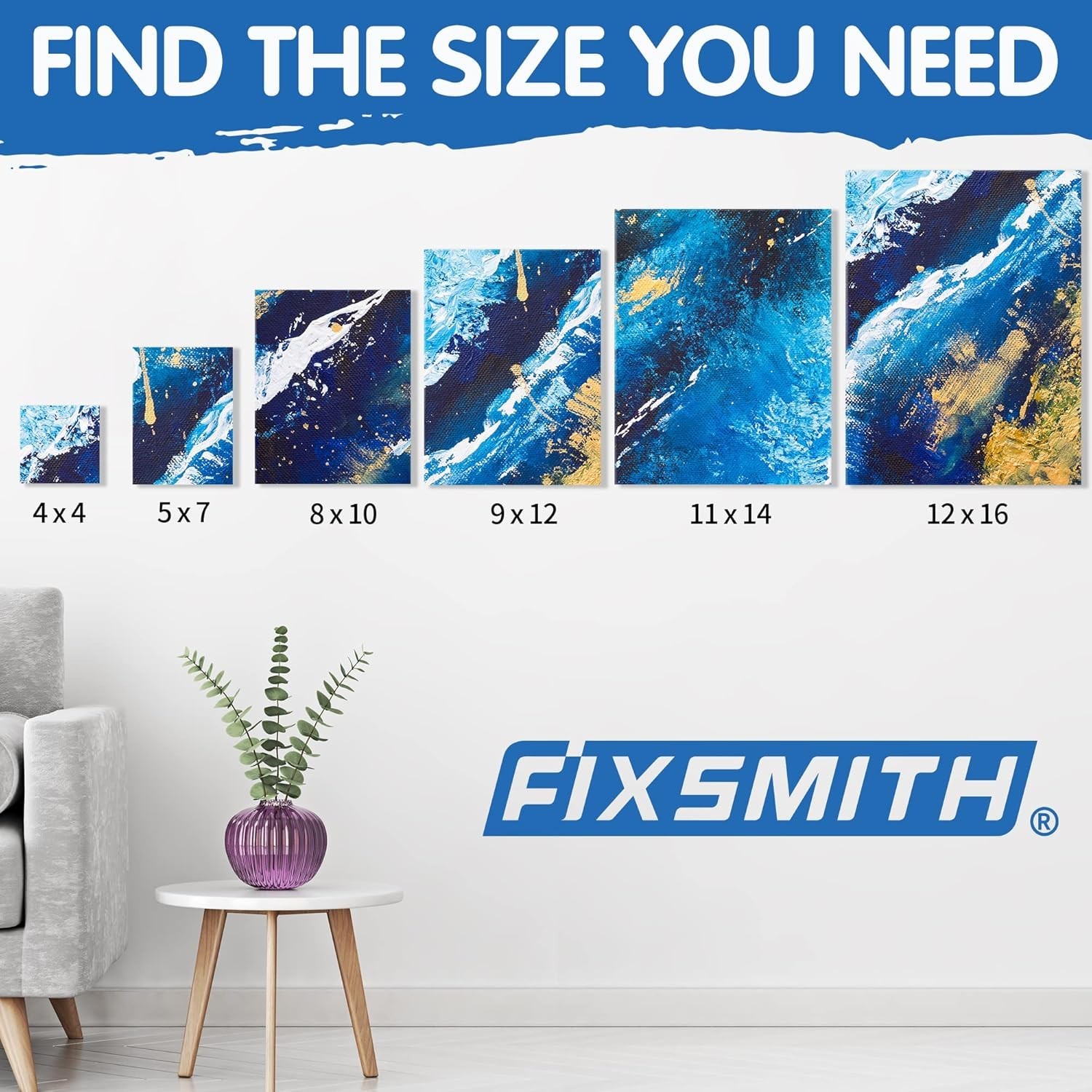 Painting Canvas Set 8×10 Inch Cotton 12 Pack Primed for Acrylic Oil Art