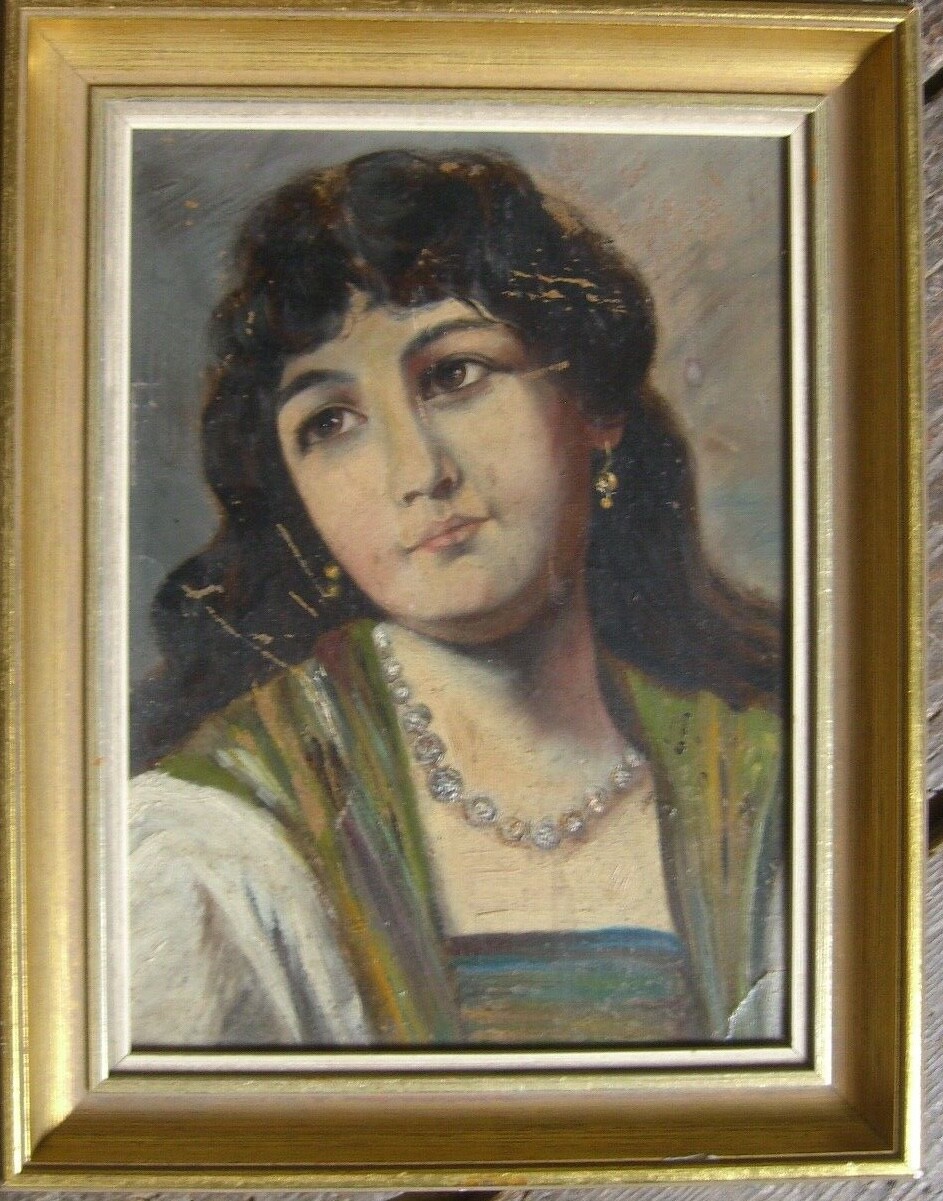Portrait Woman Lady Historicism Restoration Object circa 1880 Founder’s Era Girl
