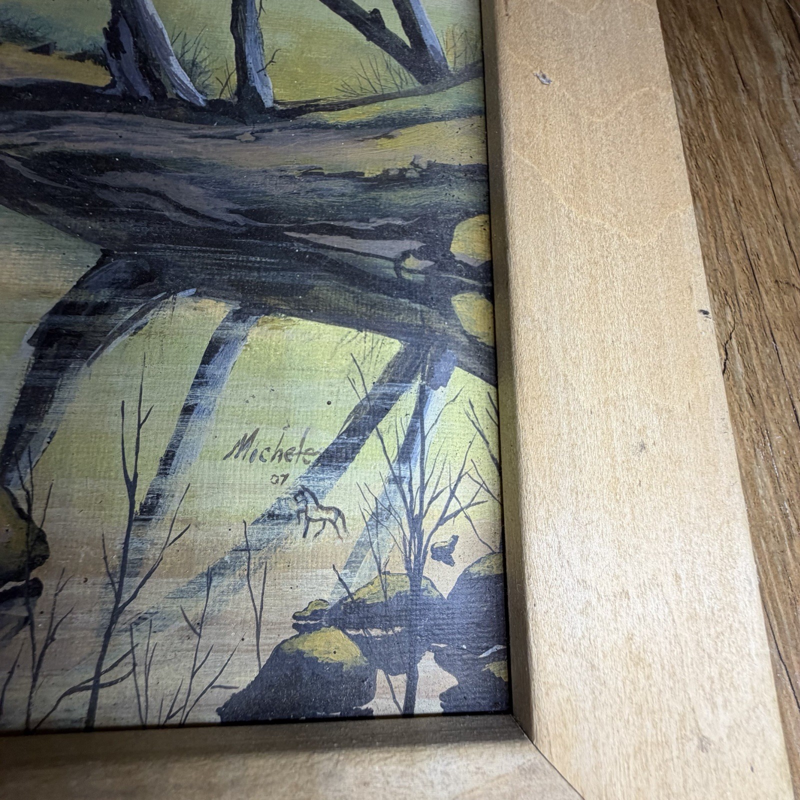 Vintage 2007 Watercolor Landscape Signed Framed 15”x12”