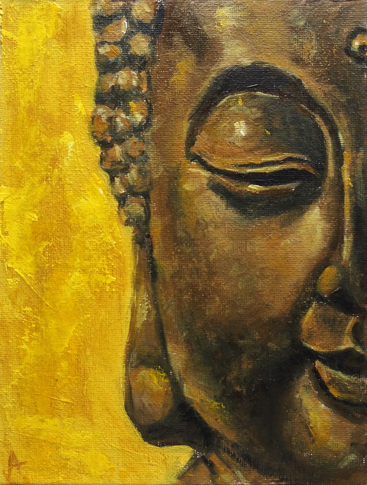 Buddha Painting Zen Original Art 6″ by 8″ Buddhism Wall Art Meditation Artwork