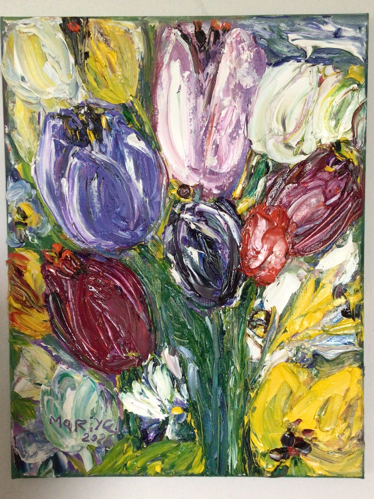 Tulips .Original Oil Pairing
