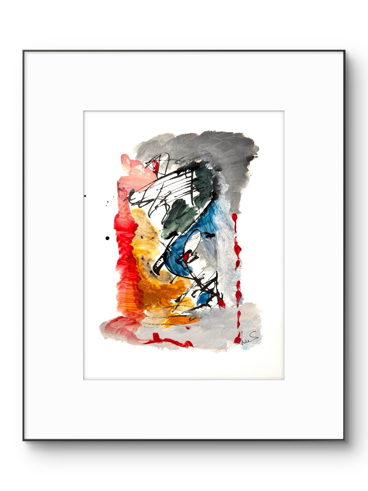 Original Abstract 9×12 Paper Hand Drawn Signed Living Room Wall Decor 24
