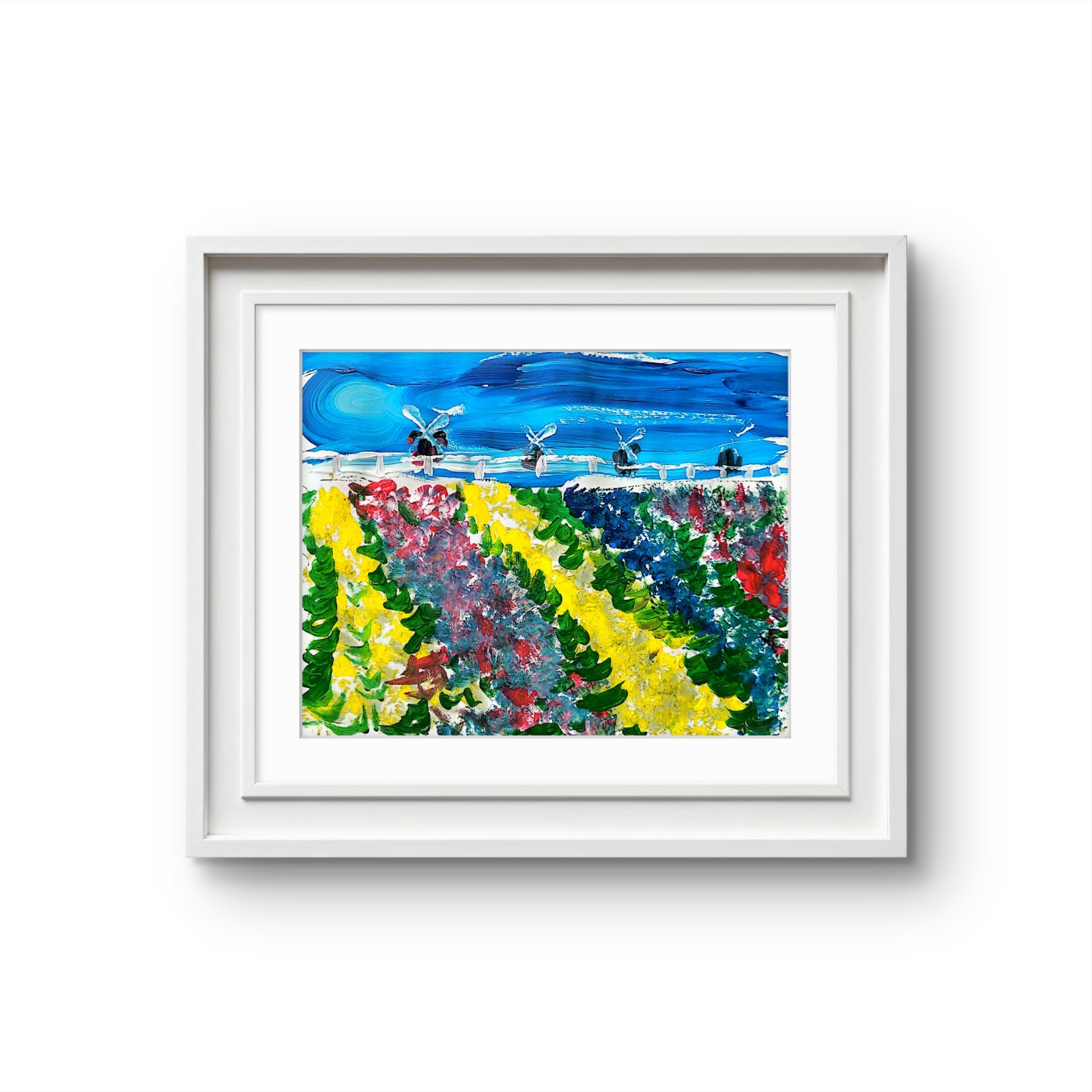 Windmills #1 Abstract Expressionist Original Painting Gallery Paper