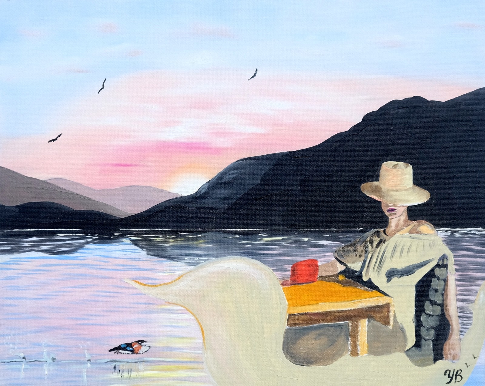 Art, Painting, «Hat 12″ – Giclee on Canvas 16″x20» by Yelena Berzon