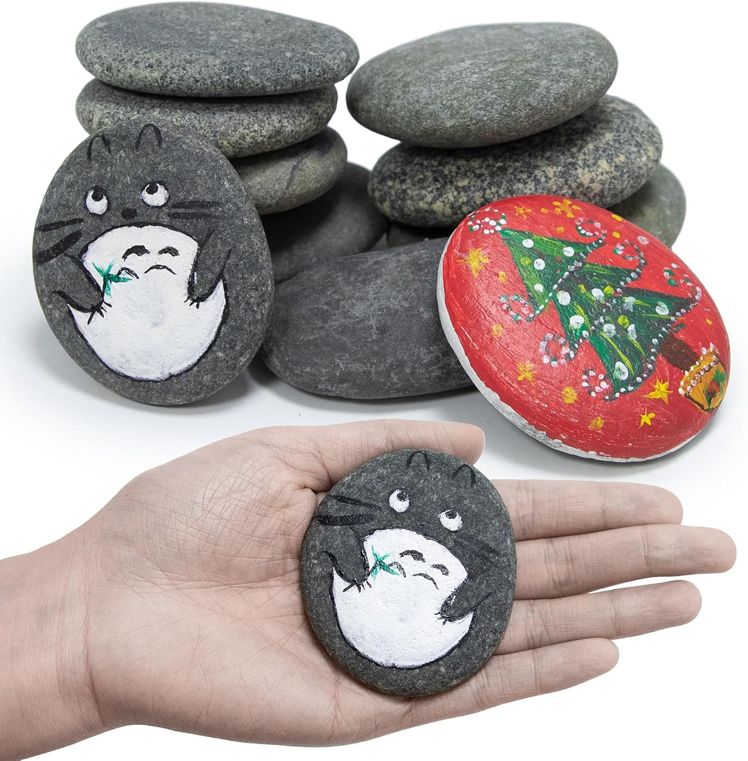 Rocks for Painting 10 Pcs 2.7-4” Large River Rock for Paint Natural Flat & Smoot