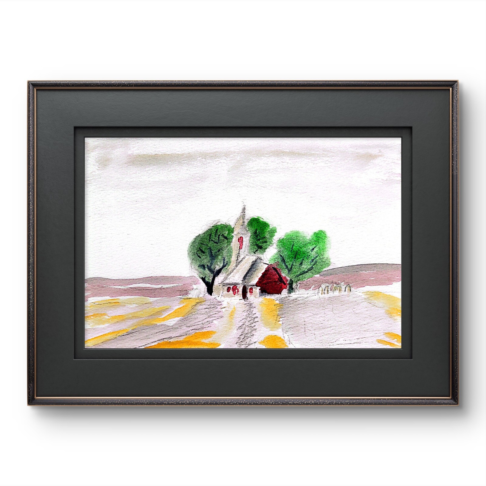 Contemporary Landscape Expressionist Original Painting Watercolor 5×7