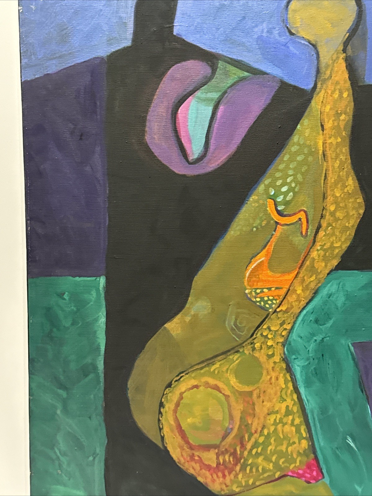 ABSTRACT PAINTING VINTAGE PHILIP NORTH CUBIST CUBISM FIGURES ORIGINAL High Noon