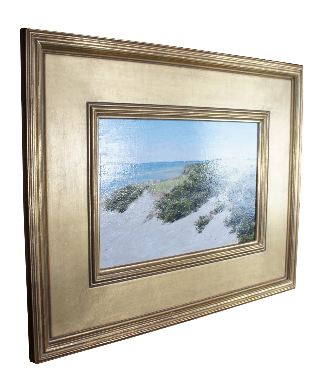 2006 Lori Zummo Steps Beach Dunes Nantucket Seascape Oil on Board Painting 20″