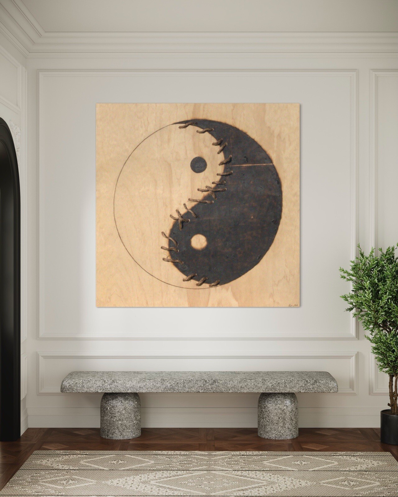 “Inner Union” An Eye Catching, Thought Provoking Wood Burning Piece 4’.0”x4’.0”