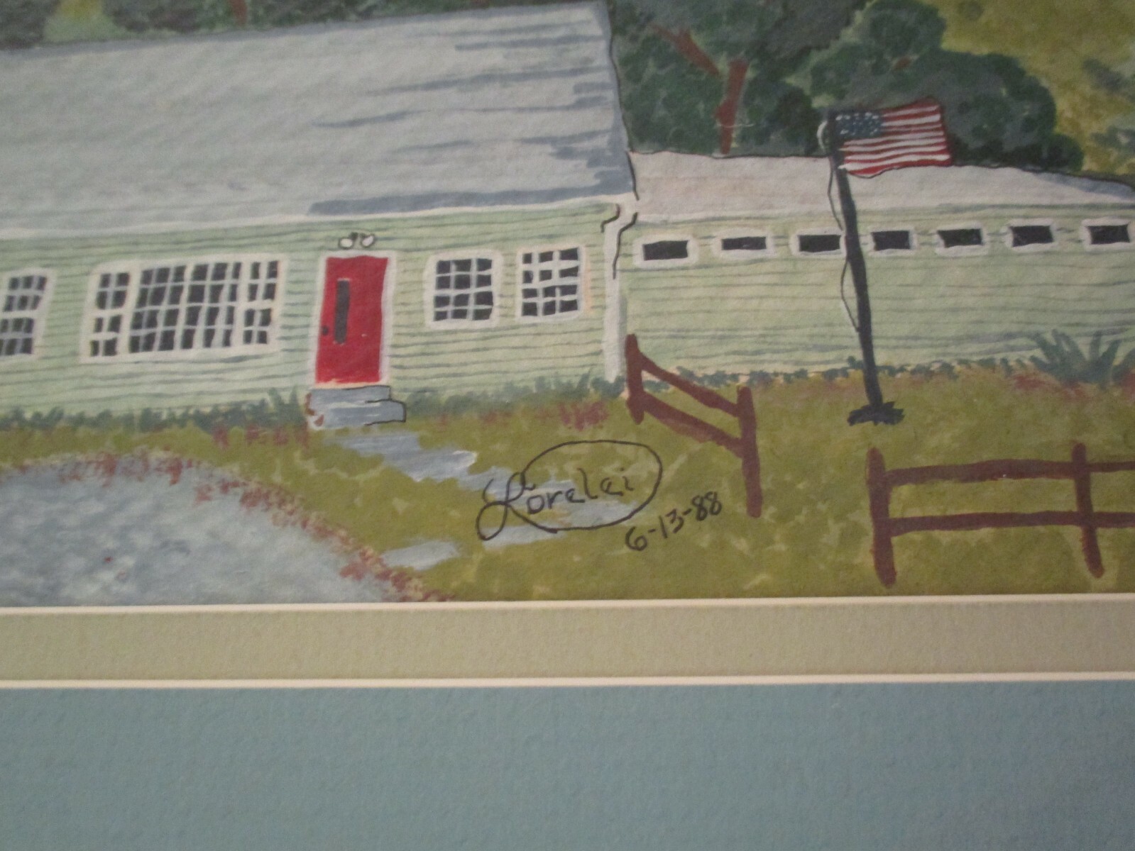 VINTAGE NAIVE PAINTING FOLK ART AMERICAN TOWN VIEW FARM COUNTRY STREET SCENES