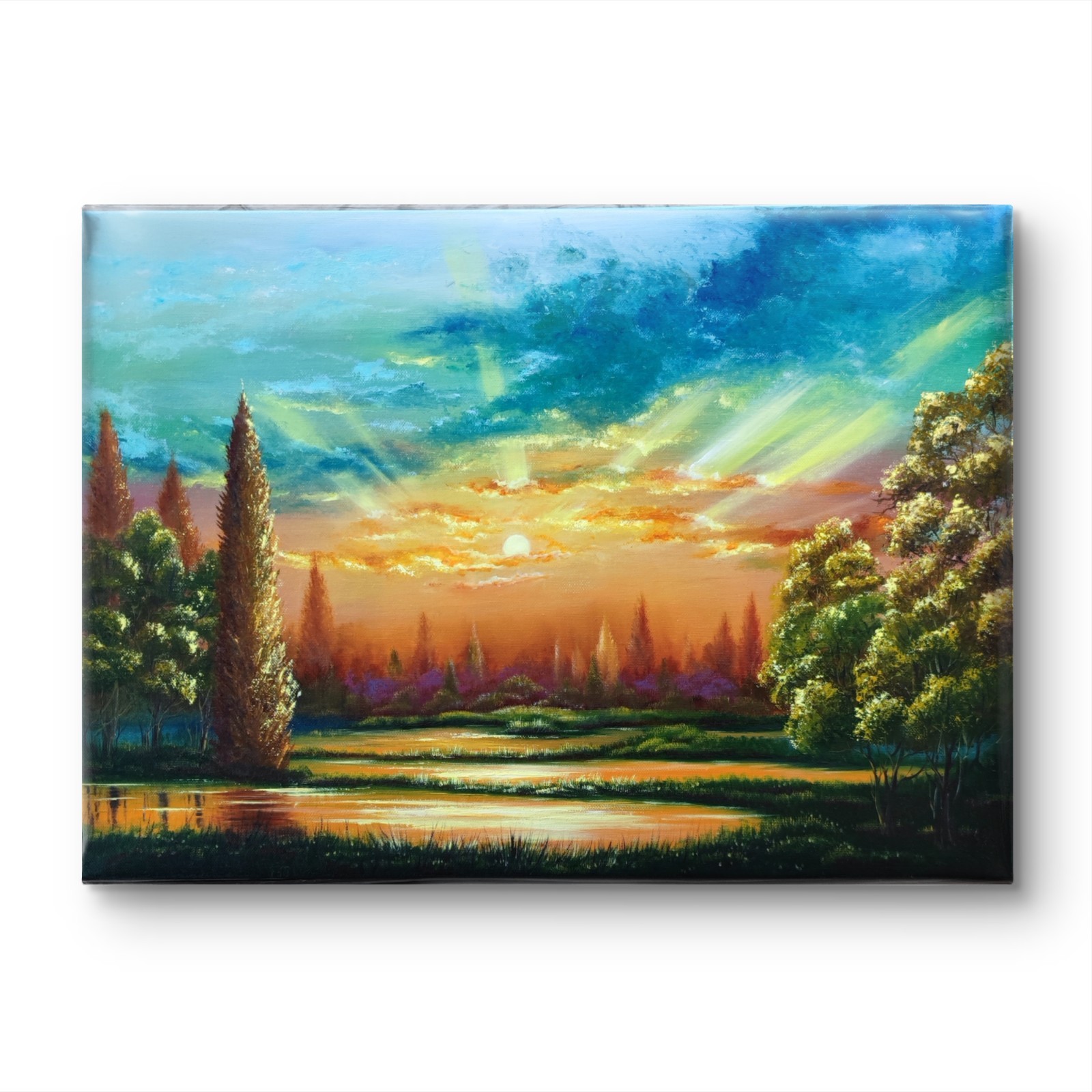 100% Original Oil Painting 20″x27″ Impressionism Landscape Pieceful Nature