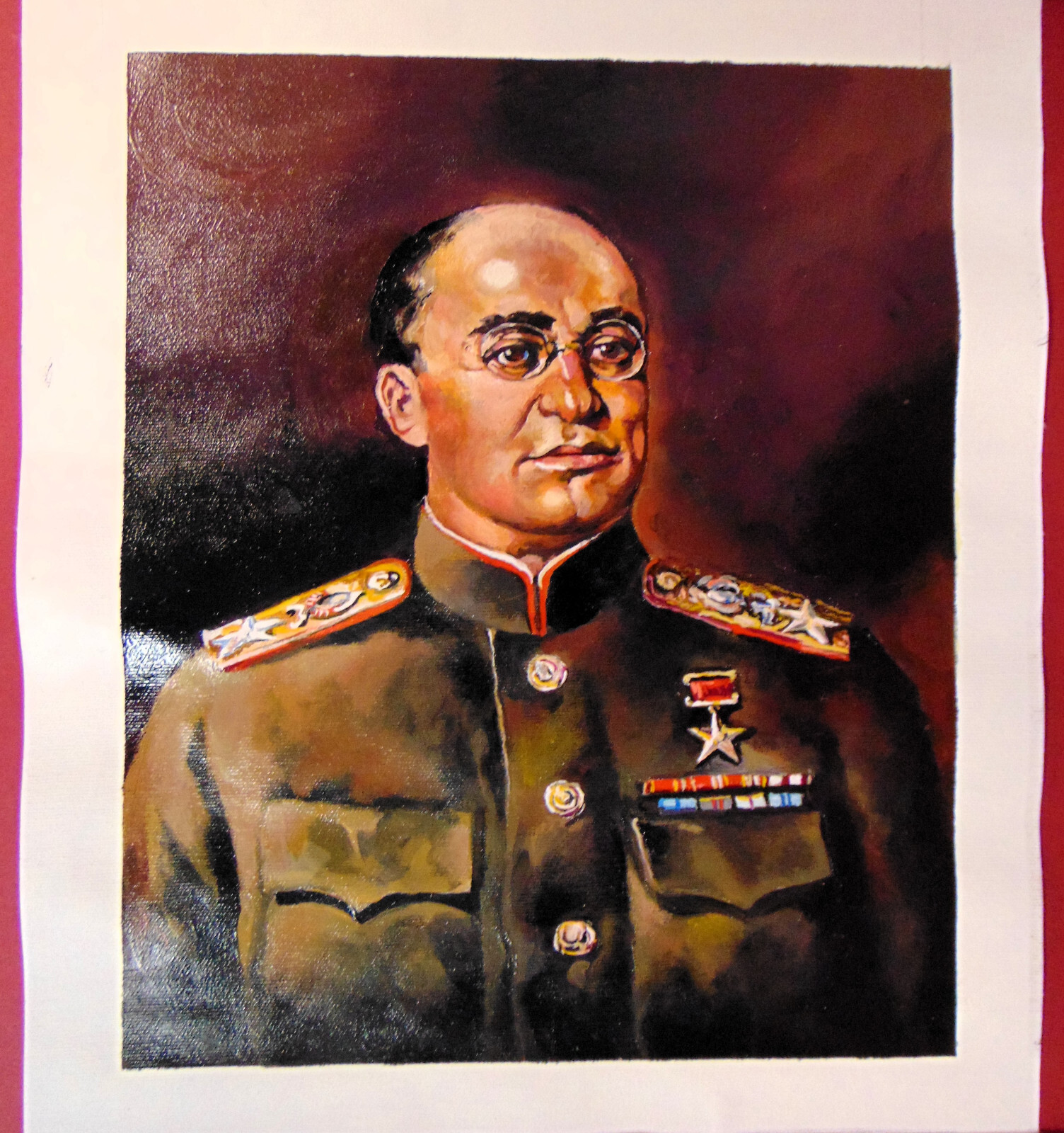 Soviet NKVD Chief Beria Portrait Modern Ukrainian Print 13×16” Like Oil Painting