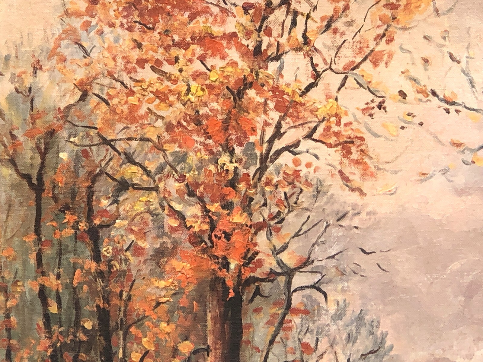 Original Oil painting INSPIRED by Robert Woods October Morn beautiful! framed