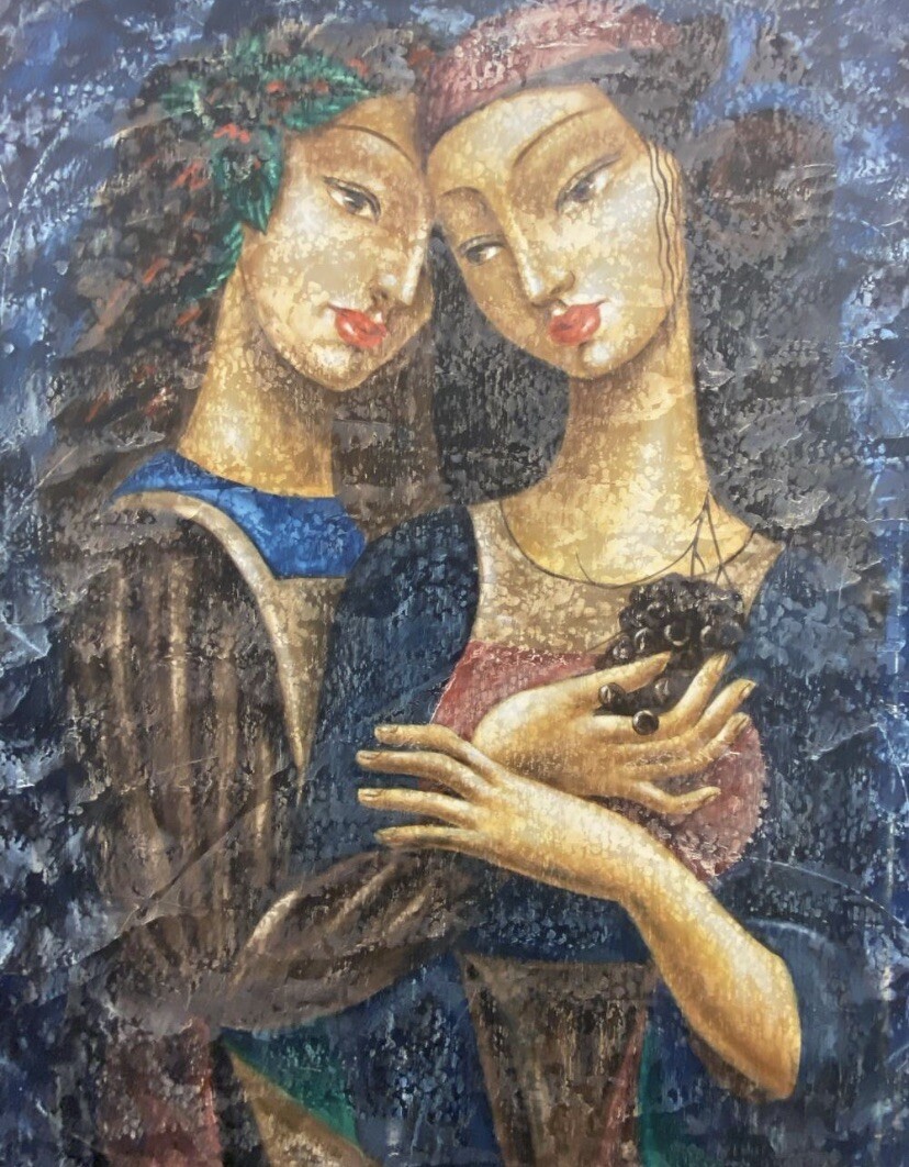 Turner “Two Ladies” Oil Painting 35.25”x 48.5”