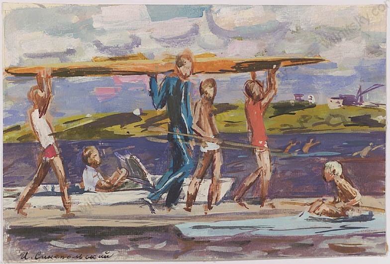 Igor Sinepolski (1938-2001) «Water Sport», Tempera and Oil, 1970s (1)
