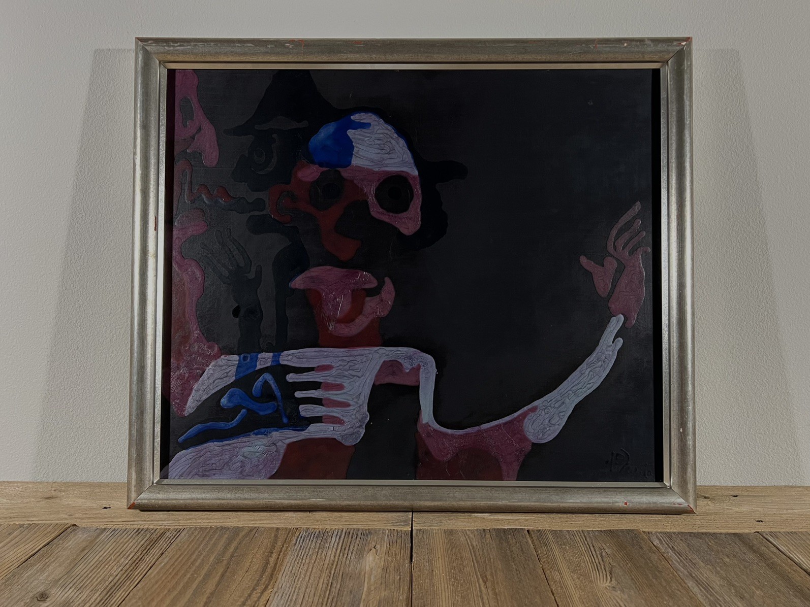 Vintage Japanese Abstract Surrealist Oil Painting Vintage Surrealism Painting