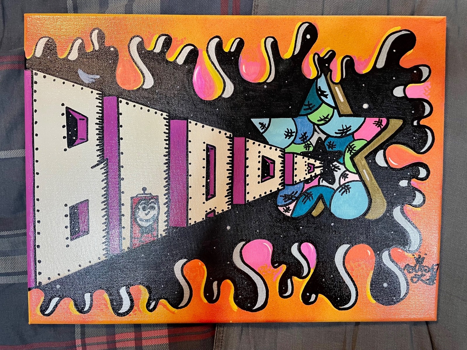 Blade Graffiti Artist Original Painting “Come On In” 2018