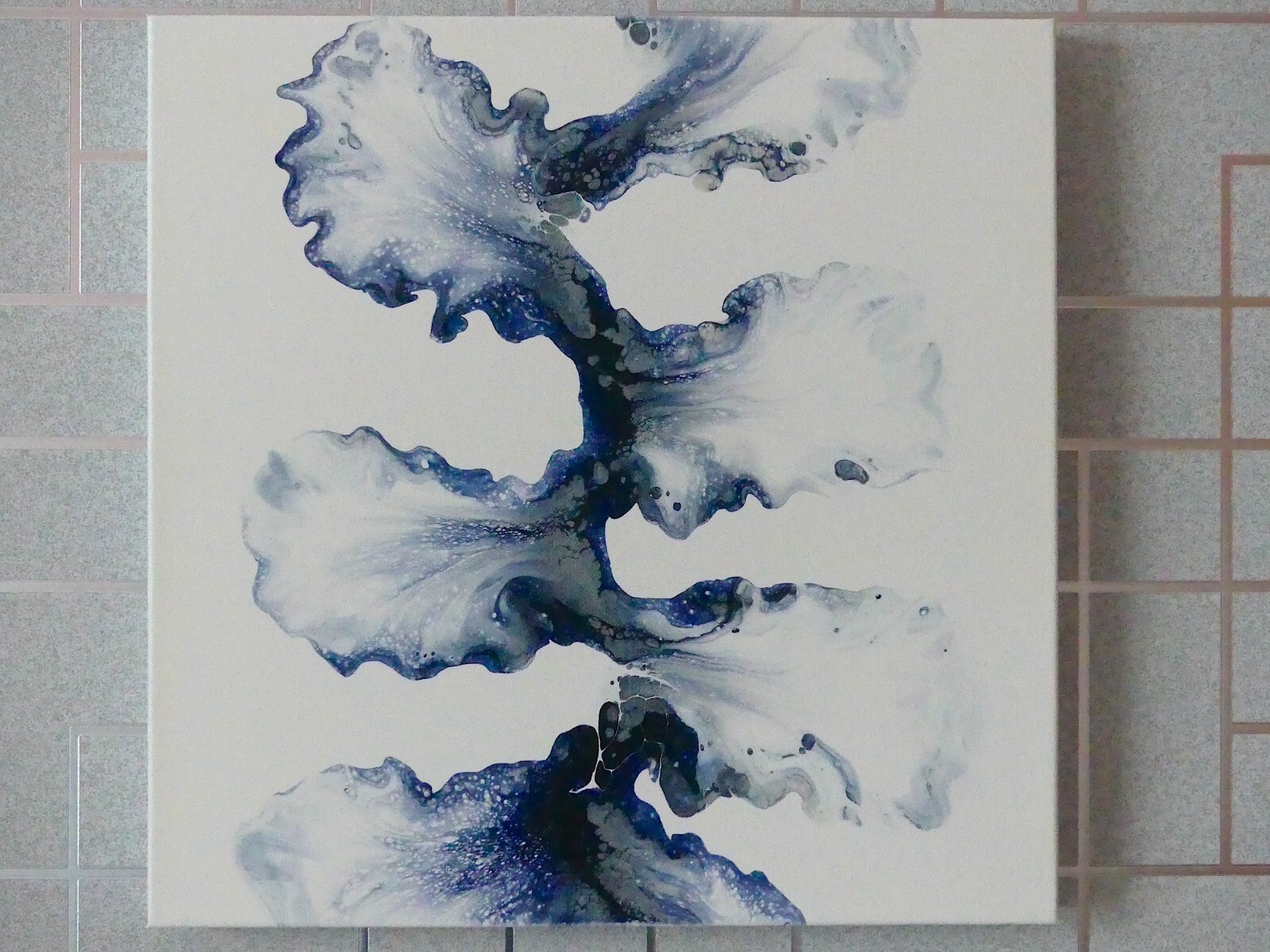 Acrylic Dutch Pour Water Leaves Painting