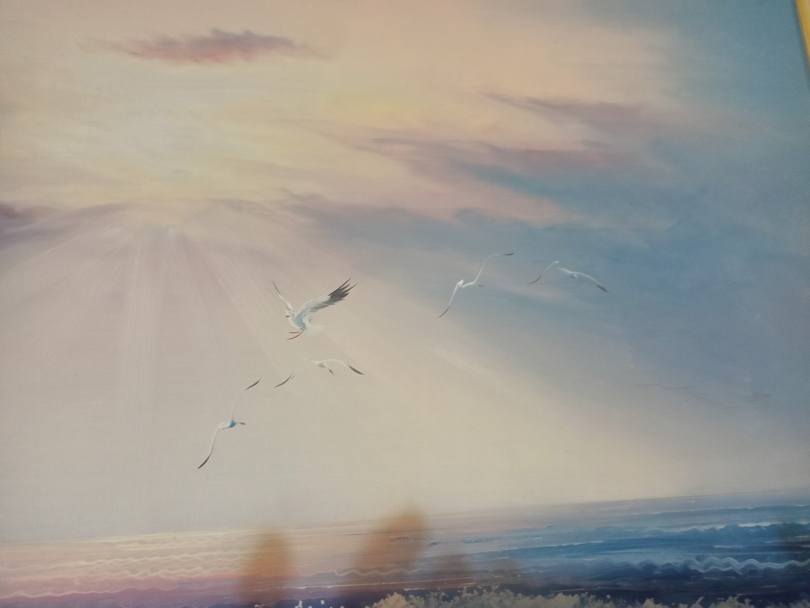 Seascape Sea Ocean Waves Large Oil Painting Canvas Sun Set Rise Contemporary Art