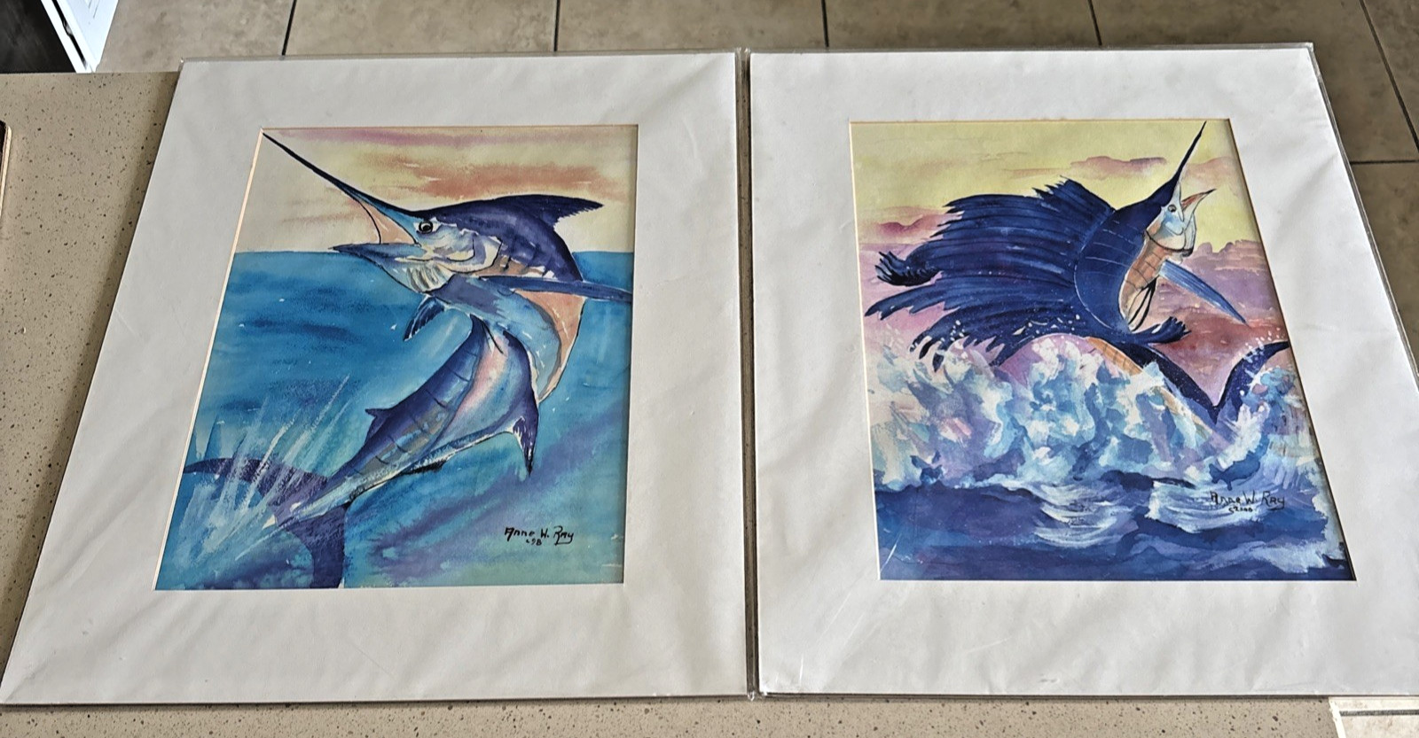 Anne W Ray Caribbean Colours Bahamas Swordfish Prints 15″x11″ Free Shipping
