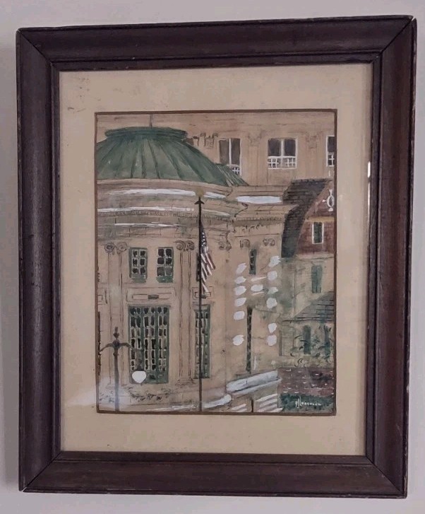 Vintage Original Lorenzen Watercolor Painting Signed and Framed 11.5H» X 10W»