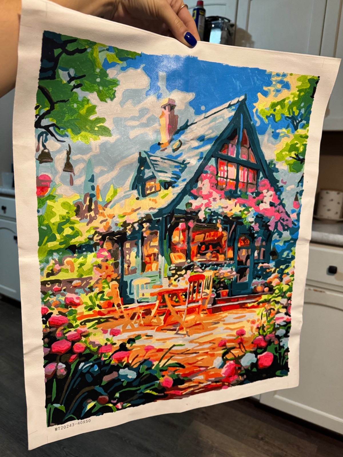 Completed whimsical house paint by number. No frame included 🩷🎨🖌️