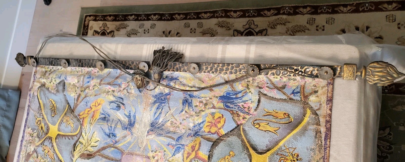 Original Ornate Textured Oil On Canvas: Hildebrandt Coat of Arms Banner 1934