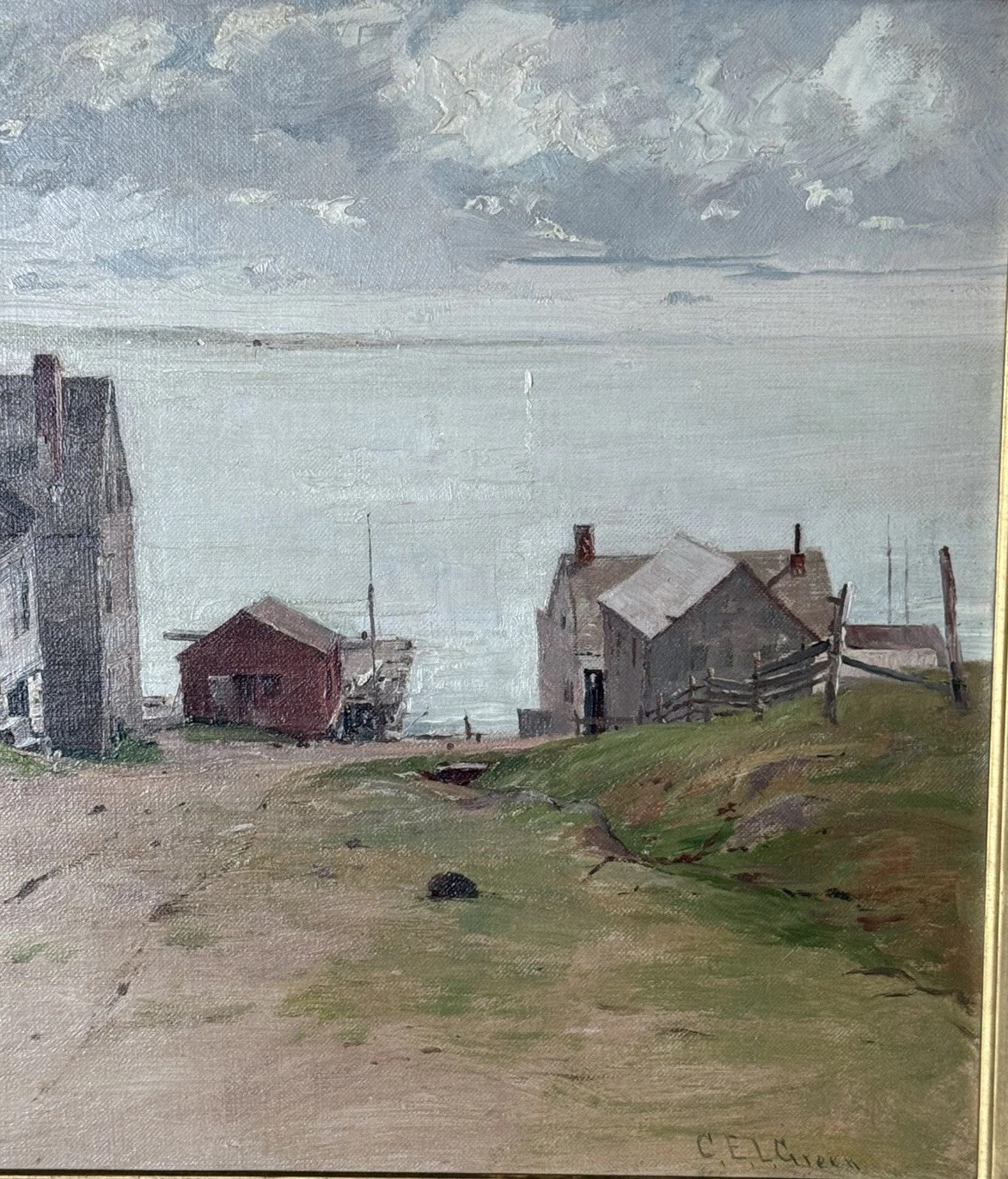Charles E. L. Green American Massachusetts Boston Coastal Fishing Village
