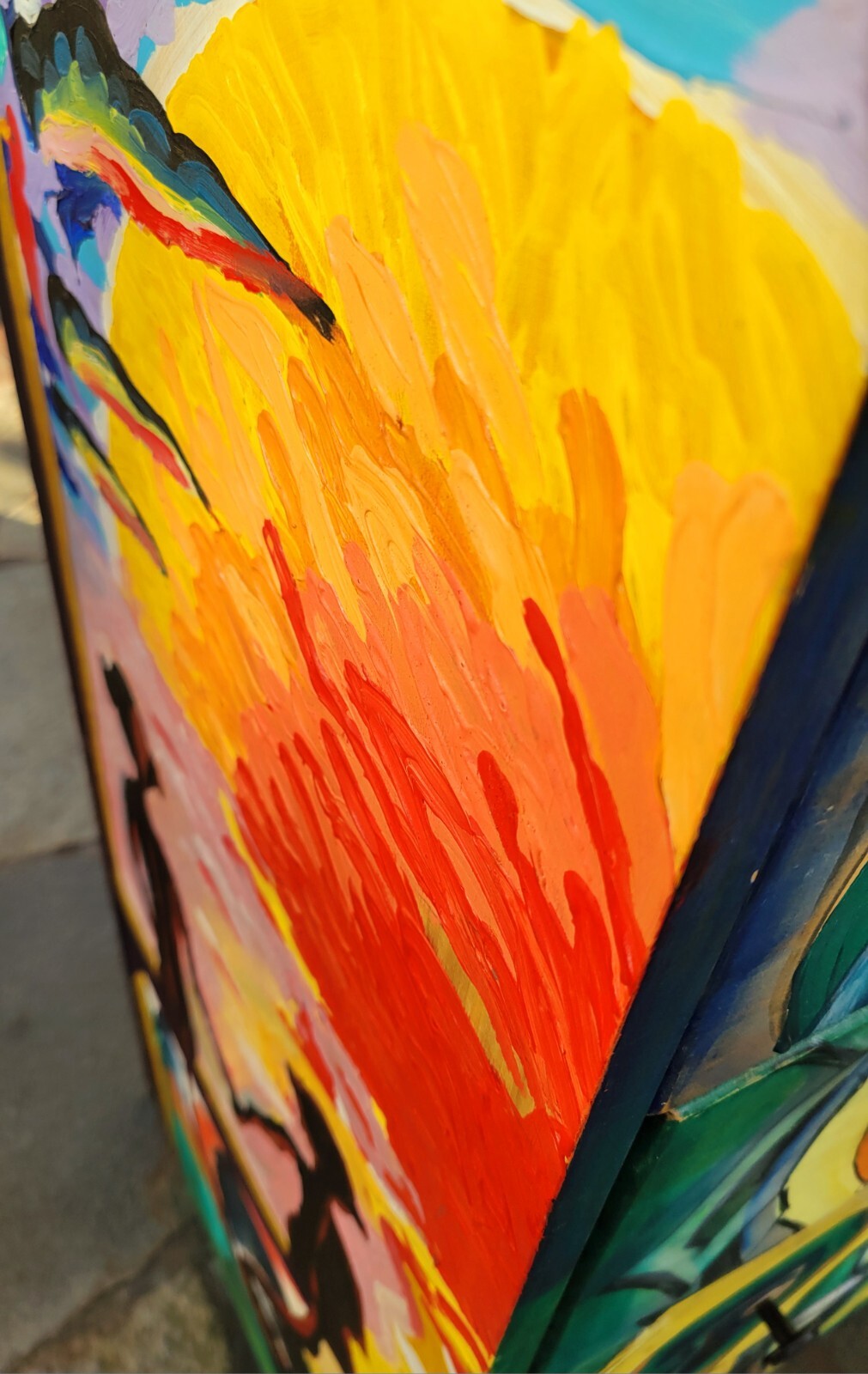 Hand Painted Artist Studio Crafts Chest Mural Graffiti Surreal Art Cubist Disney