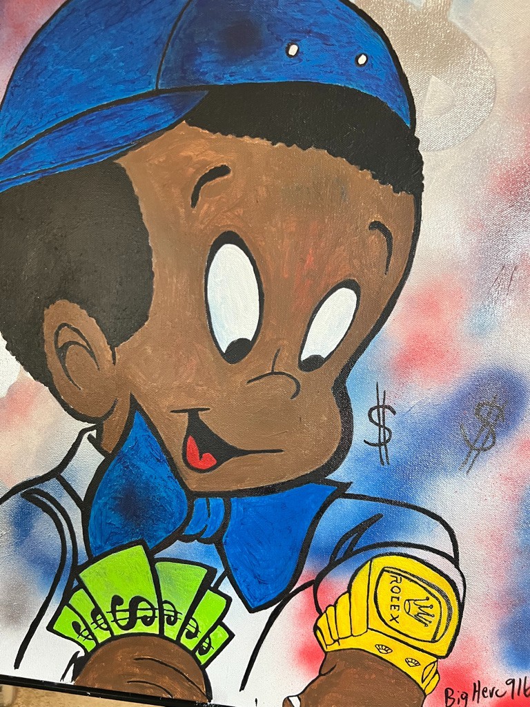 “Gettin’ Money” Original Painting On Canvas by BigHerc916