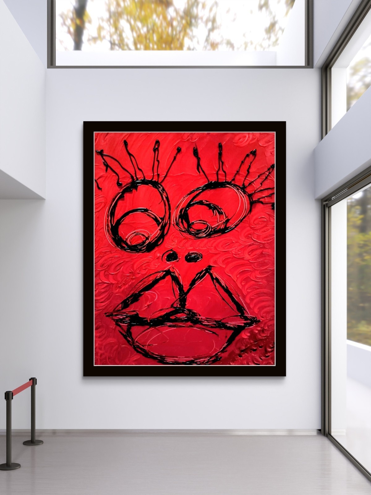 Trey Coppland, Ruby Abstract Portrait Acrylic Painting, 24×30 in, 2026 Signed