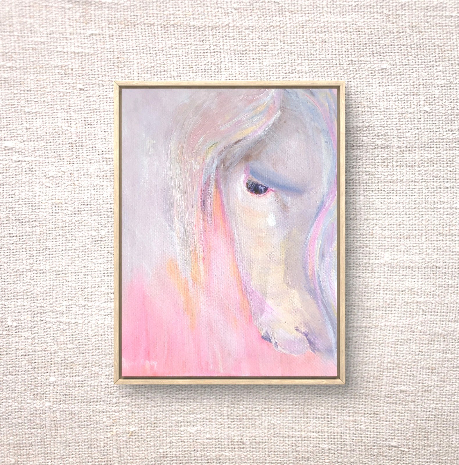 Original Horse Painting 11 X14 Contemporary Modern Acrylic Canvas HandSigned