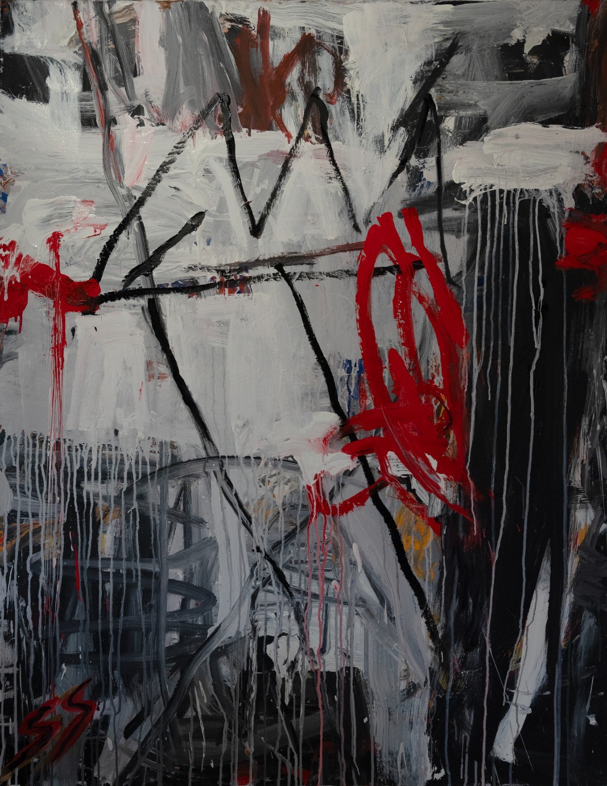 AFTERSHOCK Original Large Abstract Painting Acrylic Canvas 45×60 by S. Stary