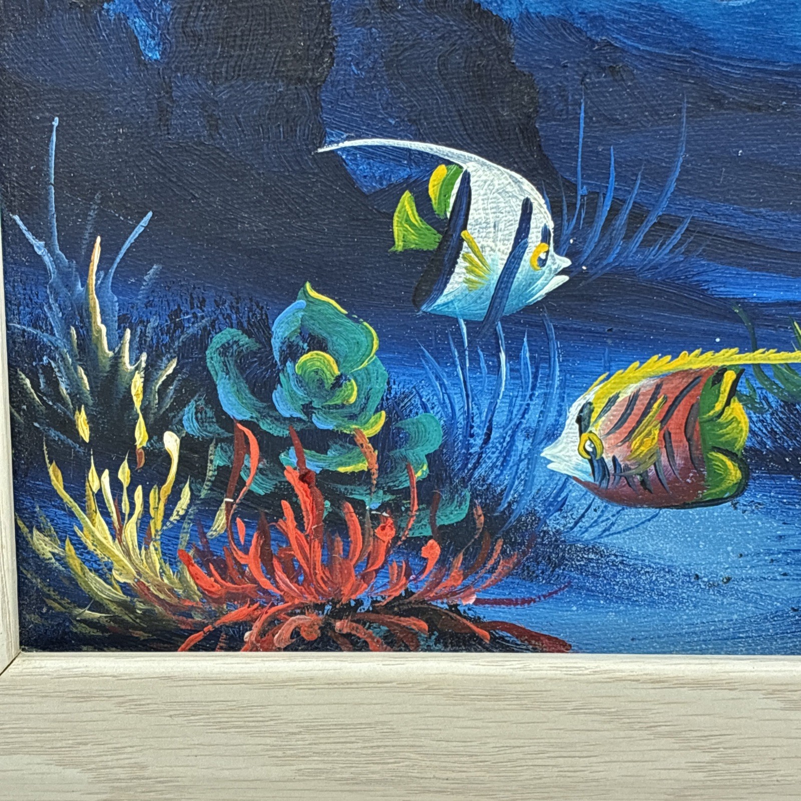 Original Framed Signed Acrylic Dolphin Sea Life Painting Ocean Reed Sign Taylor