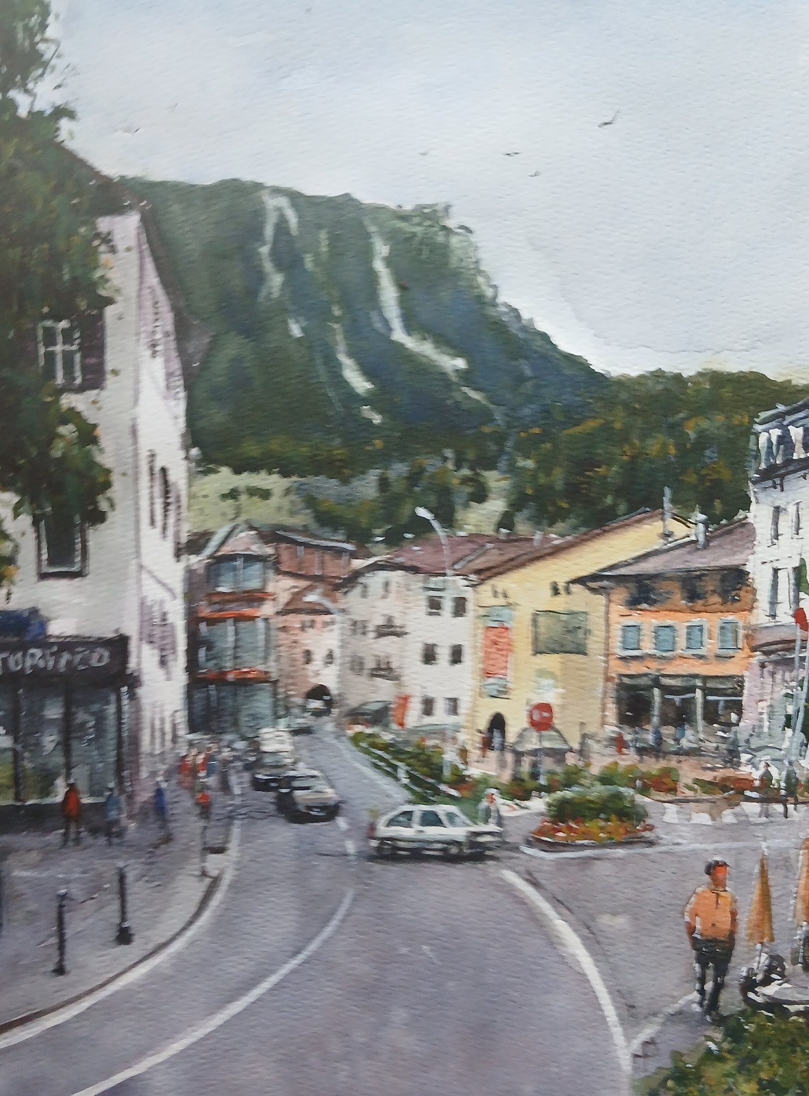 Watercolor Original Painting Moena, Italy 12″ x 16″ NOT A PRINT