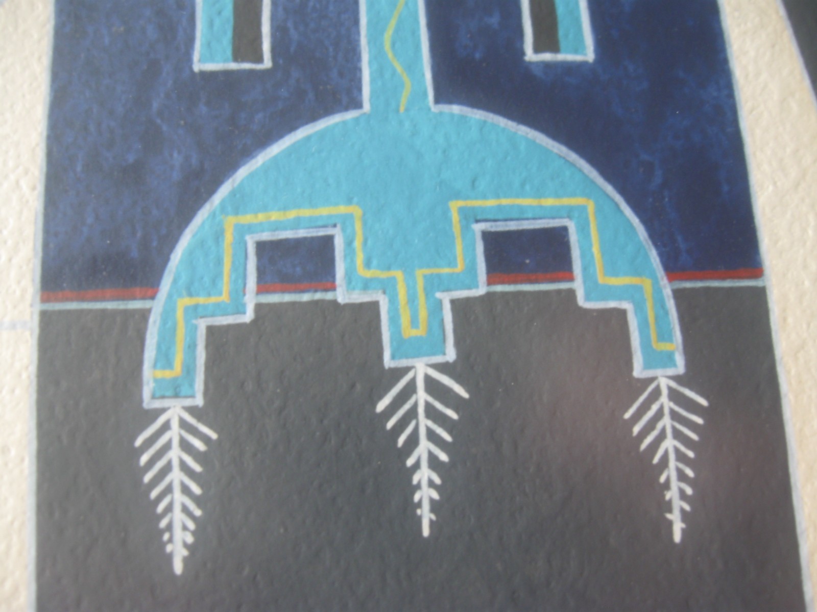 Native American Cochiti Manuel Chavez «OW U TE WA» Flute Dancer painting 1964